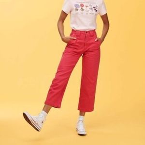 Rose pink cargo denim Lucy and Yak pants